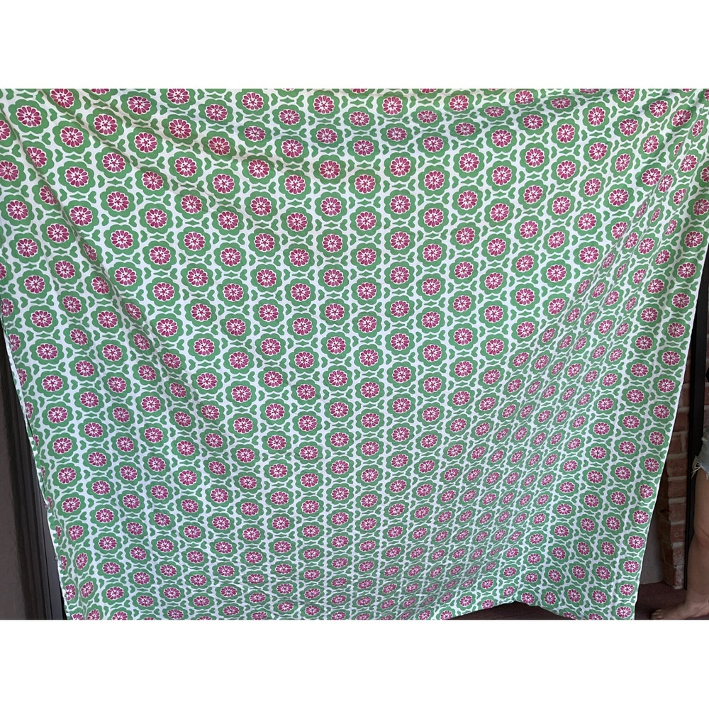 Pottery Barn Kids Duvet Cover Full Queen Green Pink Floral Medallion Cotton Good